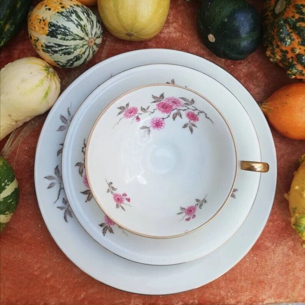 Antique Alka coffee tea set 3 pcs cup saucer plate Bavaria Germany